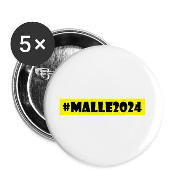 Malle 2024 - Lot de 5 grands badges (56 mm) - blanc - Devant