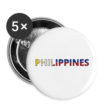 Flagge der Philippinen - Buttons groß 56 mm (5er Pack) - Weiß - Vorne