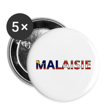 Flag of Malaysia - Buttons large 2.2''/56 mm (5-pack) - white - Front
