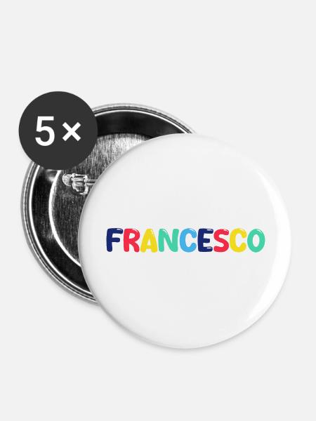 Name - Francesco - Buttons groß 56 mm (5er Pack) - Weiß