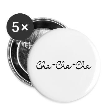 Danse Cha-Cha-Cha Danse Latine - Lot de 5 grands badges (56 mm) - blanc - Devant