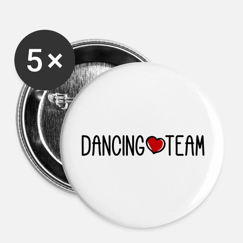 Dancing Team - Buttons large 2.2''/56 mm (5-pack) - white