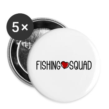 Fishing Squad - Buttons groß 56 mm (5er Pack) - Weiß - Vorne