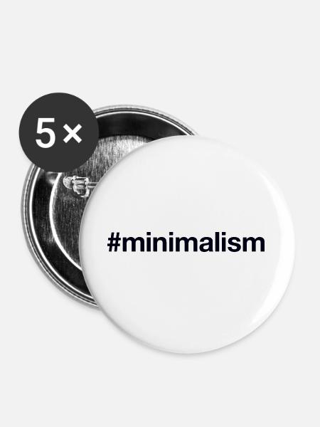 MINIMALISM Minimalismus - Buttons groß 56 mm (5er Pack) - Weiß