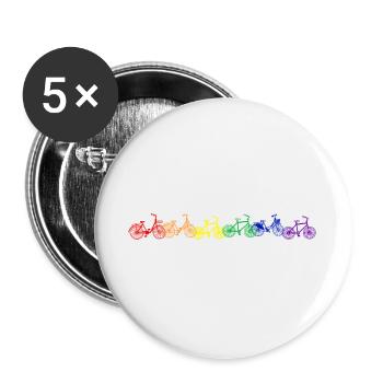 Das Leben ist bunt. - Buttons groß 56 mm (5er Pack) - Weiß - Vorne