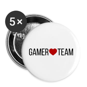 Cœur de l’équipe de joueurs - Lot de 5 grands badges (56 mm) - blanc - Devant
