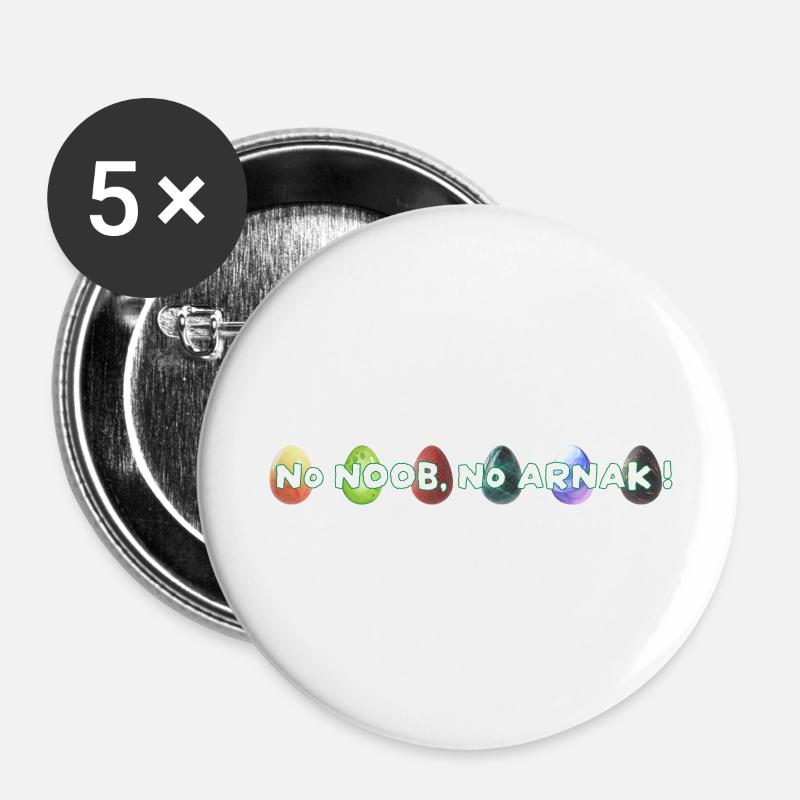 No Noob no arnak! - Buttons large 2.2''/56 mm (5-pack) - white