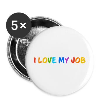 J’adore mon métier ! Concevoir - Lot de 5 grands badges (56 mm) - blanc - Devant