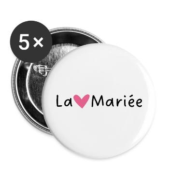 The Bride Pink Heart - Buttons large 2.2''/56 mm (5-pack) - white - Front