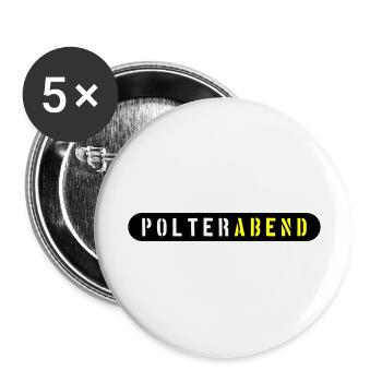Polterabend Polterhochzeit - Buttons groß 56 mm (5er Pack) - Weiß - Vorne