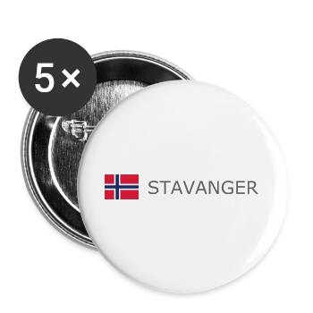 Norway Flag - Stavanger - Norge - Norwegen - Buttons large 2.2''/56 mm (5-pack) - white - Front