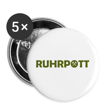 Ruhrpott - Dat hat wat mittn Herz zu tun - Zeche - Buttons groß 56 mm (5er Pack) - Weiß - Vorne