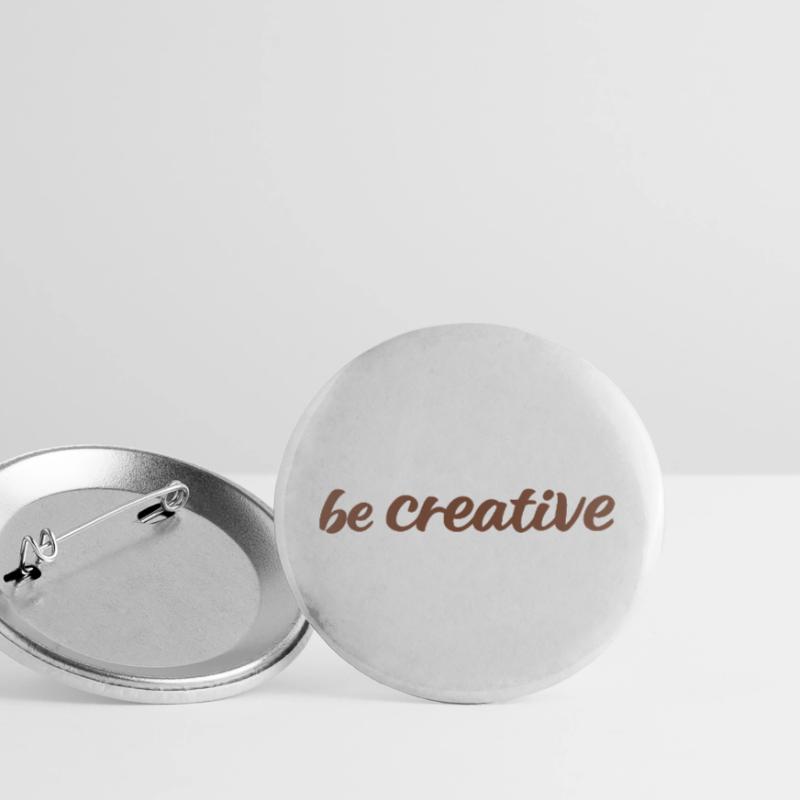 Be Creative Script Brown Buttons large 2.2''/56 mm (5-pack)