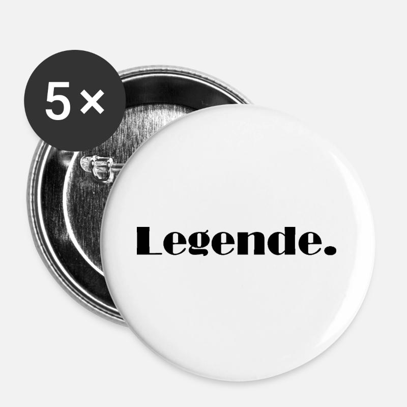 Legende - Buttons groß 56 mm (5er Pack) - Weiß