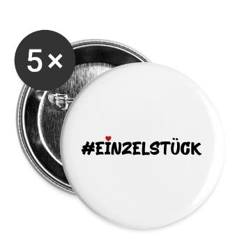 Einzelstück - Buttons groß 56 mm (5er Pack) - Weiß - Vorne