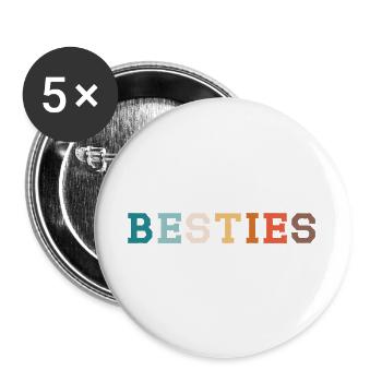 Meilleures amies - Lot de 5 grands badges (56 mm) - blanc - Devant