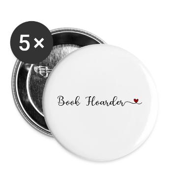 Book Collector - Buttons large 2.2''/56 mm (5-pack) - white - Front