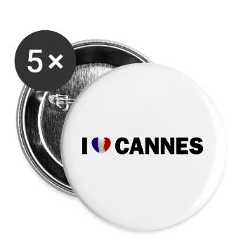 I love Cannes Frankreich - Buttons groß 56 mm (5er Pack) - Weiß - Vorne