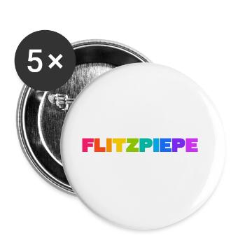 Flitzpiepe - Buttons groß 56 mm (5er Pack) - Weiß - Vorne