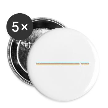 Silhouette de lapin rayé - Lot de 5 grands badges (56 mm) - blanc - Devant