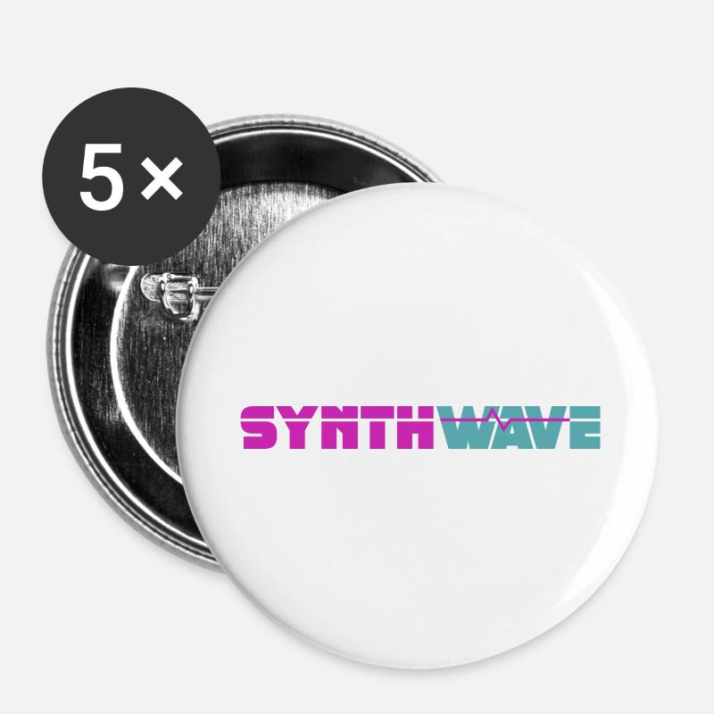Synthwave - Buttons large 2.2''/56 mm (5-pack) - white