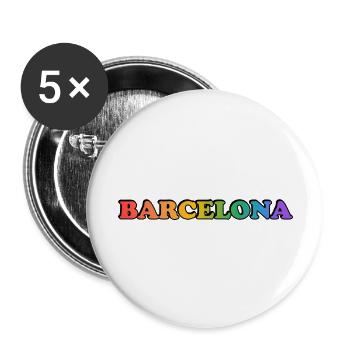 Barcelona Gay Pride - Buttons groß 56 mm (5er Pack) - Weiß - Vorne