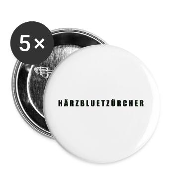 Härzbluetzürcher Zürich - Buttons groß 56 mm (5er Pack) - Weiß - Vorne