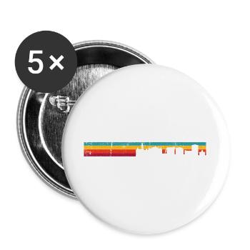 Sunset Skyline Gradient Silhouette - Buttons large 2.2''/56 mm (5-pack) - white - Front