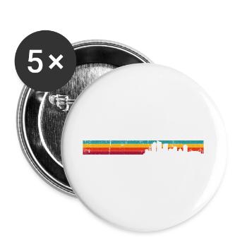 Sunset City Silhouette Gradient - Buttons large 2.2''/56 mm (5-pack) - white - Front