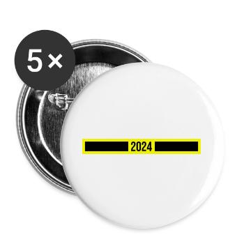 2024 Jahr - Buttons groß 56 mm (5er Pack) - Weiß - Vorne