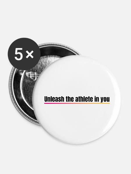 Unleash the athlete in you - Buttons large 2.2''/56 mm (5-pack) - white