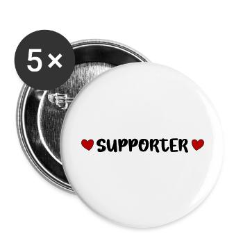 Supporter Heart - Buttons large 2.2''/56 mm (5-pack) - white - Front