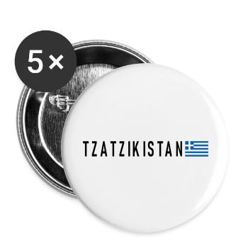 TZATZIKISTAN - Lot de 5 grands badges (56 mm) - blanc - Devant