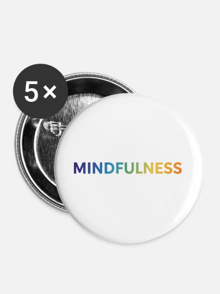 Mindfulness  - Buttons groß 56 mm (5er Pack) - Weiß