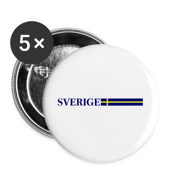 Drapeau Suédois de Sverige - Lot de 5 grands badges (56 mm) - blanc - Devant