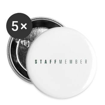 staff - Buttons groß 56 mm (5er Pack) - Weiß - Vorne
