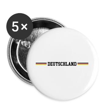 Deutschland Fahne - Buttons groß 56 mm (5er Pack) - Weiß - Vorne