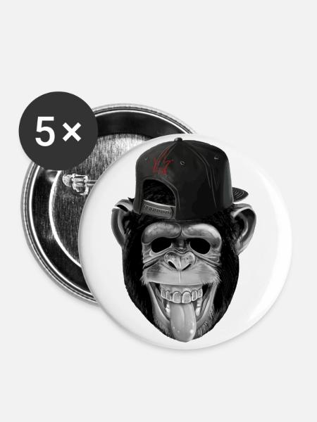 monkey business - Buttons groß 56 mm (5er Pack) - Weiß