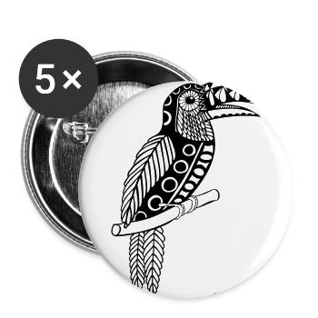 Toucan - Buttons large 2.2''/56 mm (5-pack) - white - Front