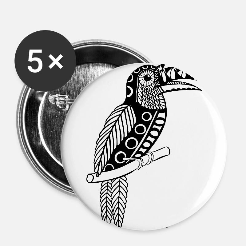 Tukan - Buttons groß 56 mm (5er Pack) - Weiß