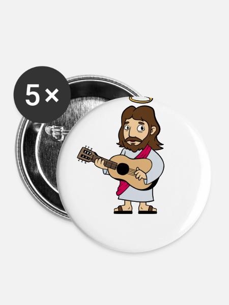 G-Sus (Jesus) - Buttons groß 56 mm (5er Pack) - Weiß