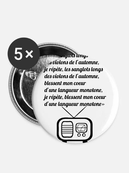 ddayradio blak - Buttons groß 56 mm (5er Pack) - Weiß