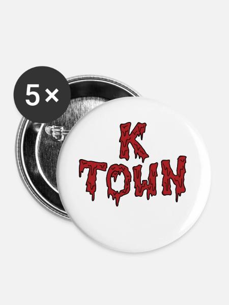 K Town - Buttons groß 56 mm (5er Pack) - Weiß