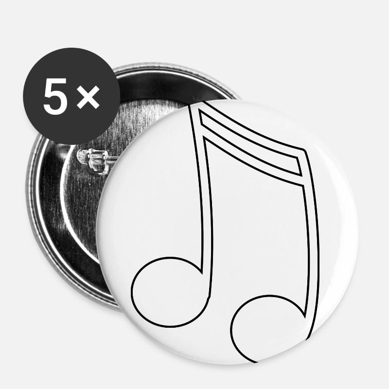 music - Buttons large 2.2''/56 mm (5-pack) - white