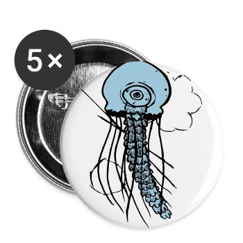 jellyfish - Buttons large 2.2''/56 mm (5-pack) - white - Front
