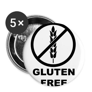 Gluten - Buttons groß 56 mm (5er Pack) - Weiß - Vorne