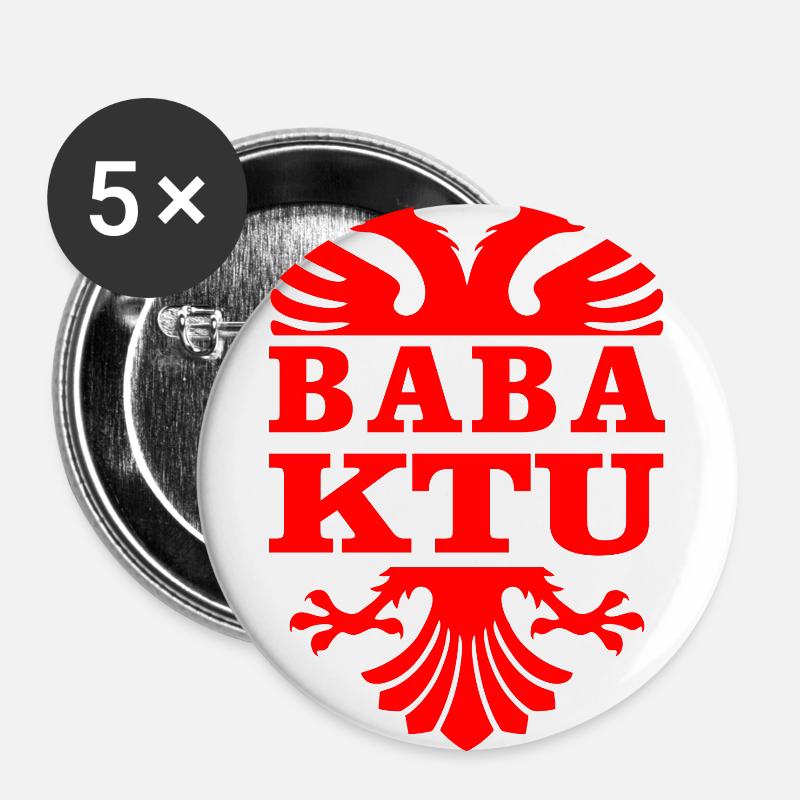 Dad is here - Albanian eagle - Buttons large 2.2''/56 mm (5-pack) - white