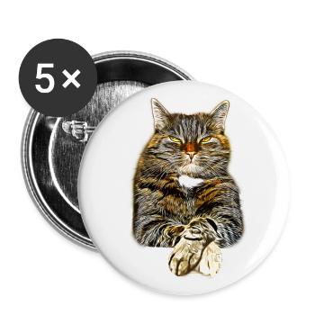 chat chat gxp comme un art de vecteur de patron - Lot de 5 grands badges (56 mm) - blanc - Devant