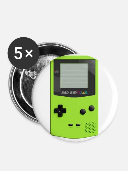 Spiel Junge Farbe - Buttons groß 56 mm (5er Pack) - Weiß