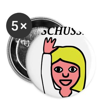 Emoji Greetings bye - Buttons large 2.2''/56 mm (5-pack) - white - Front